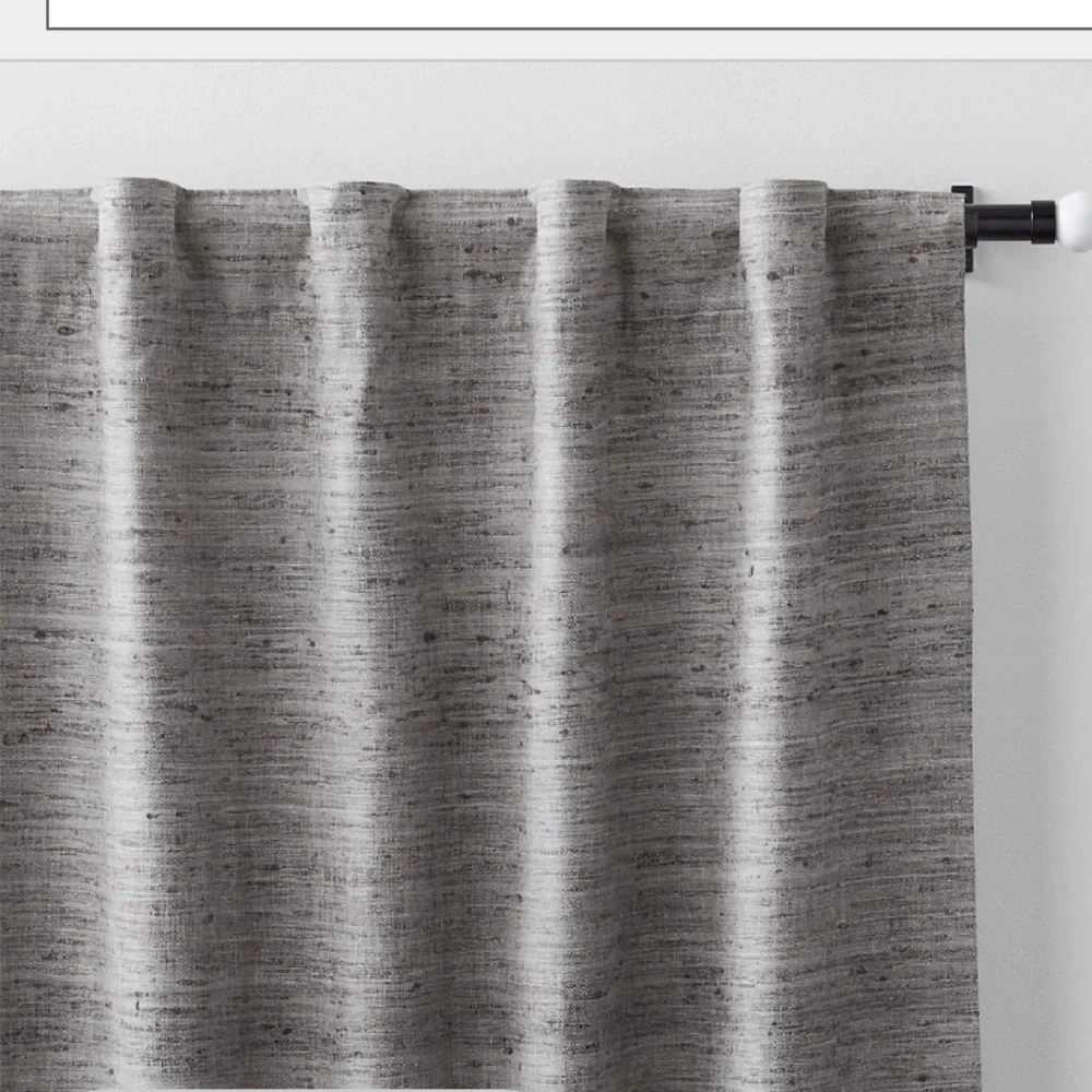CRATE & BARREL TREVINO COTTON SILK BLEND LINED DRAPERY PANEL SET OF 2 - 52 x 108